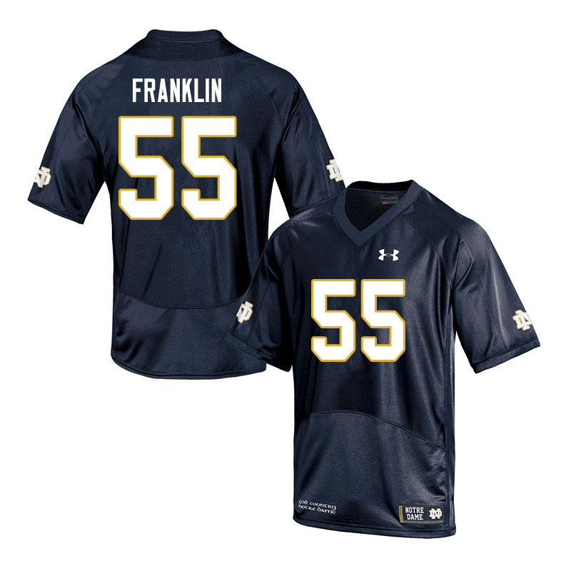 Men #55 Jamion Franklin Notre Dame Fighting Irish College Football Jerseys Sale-Navy